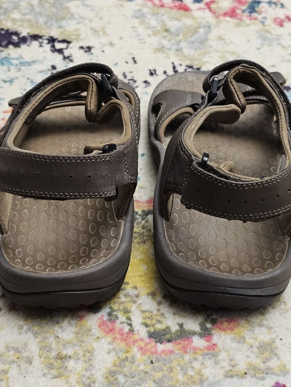 Vionic Mick Men's Size 14 Brown Hiking Sandals Adjustable Comfort Support Shoes